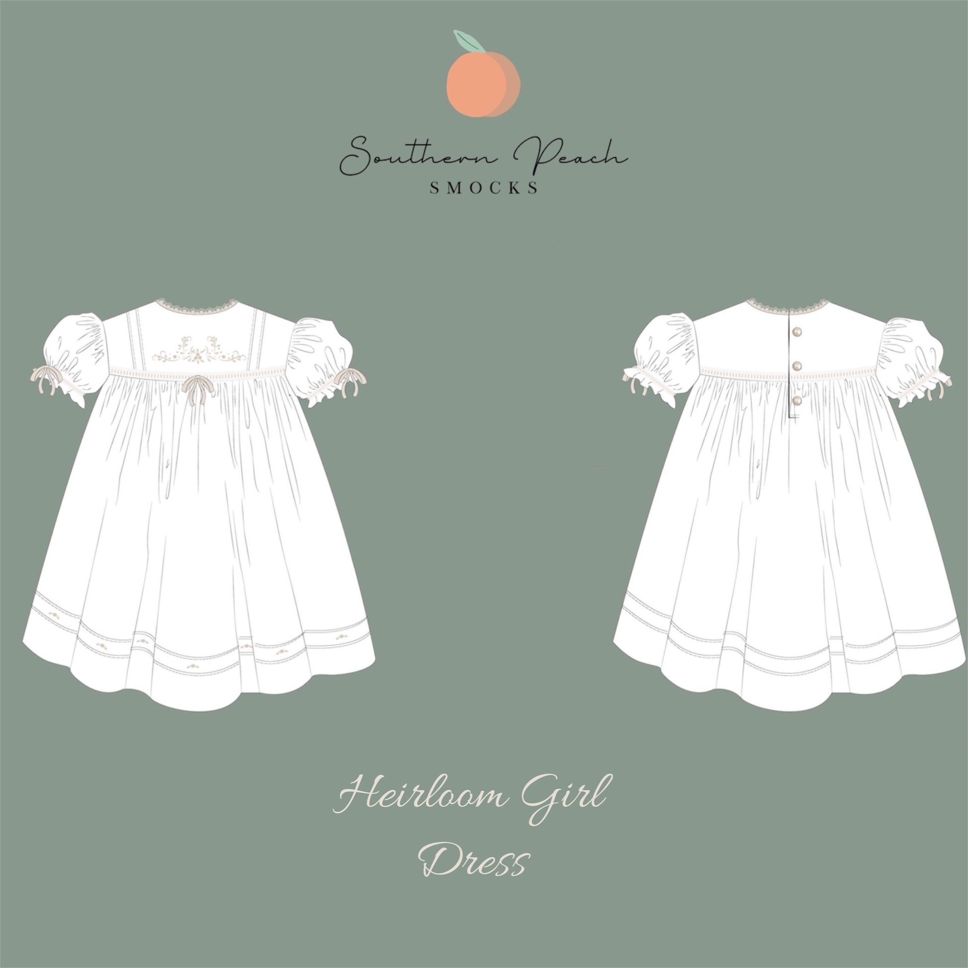 white heirloom dress Dianne Heirloom Dress – Southern Peach Smocks, LLC