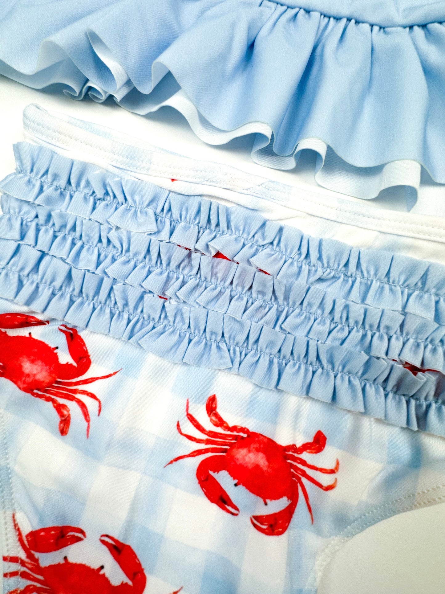 crab print girl's swimsuit