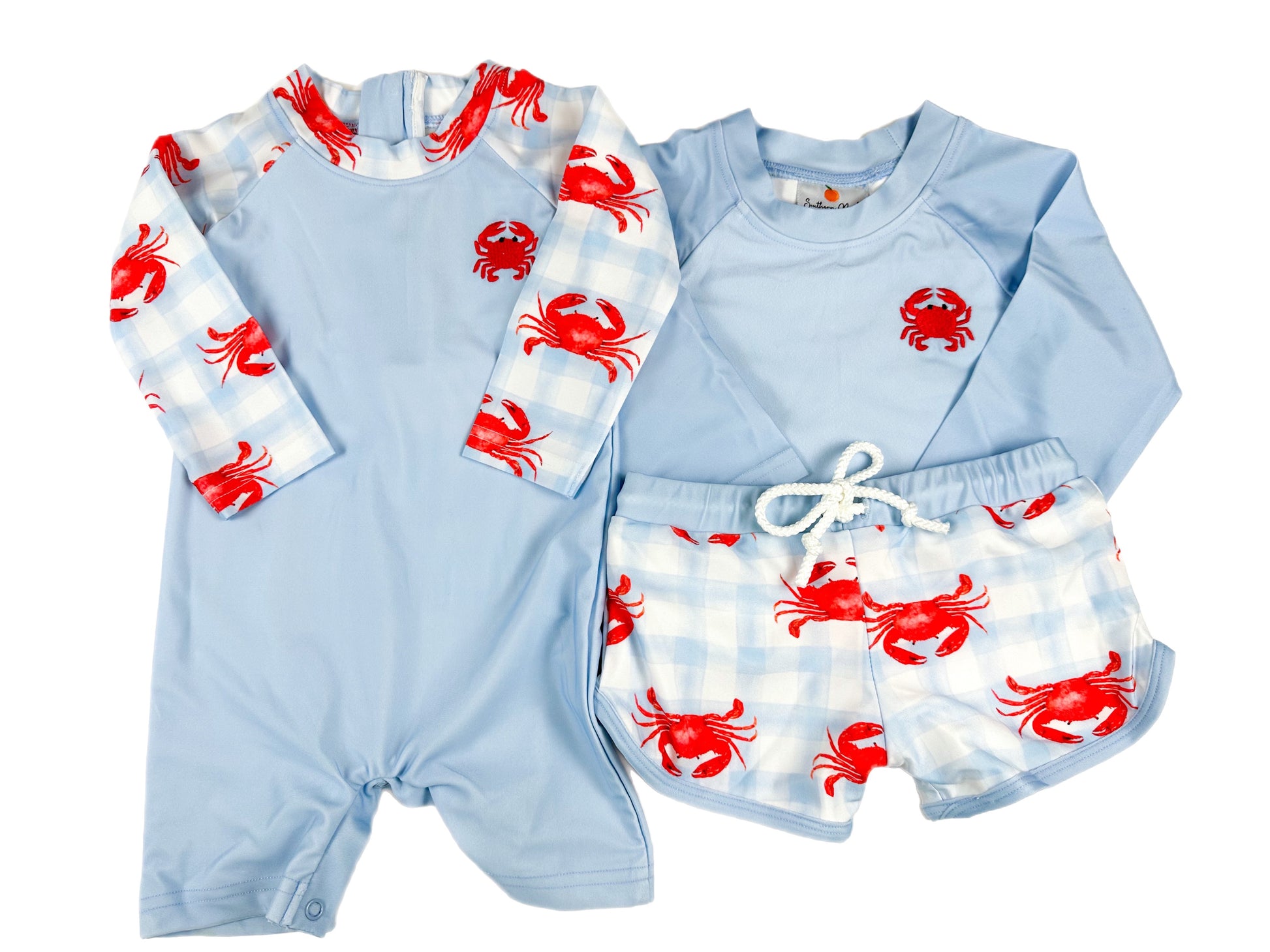 boy's crab swimsuits southern peach smocks