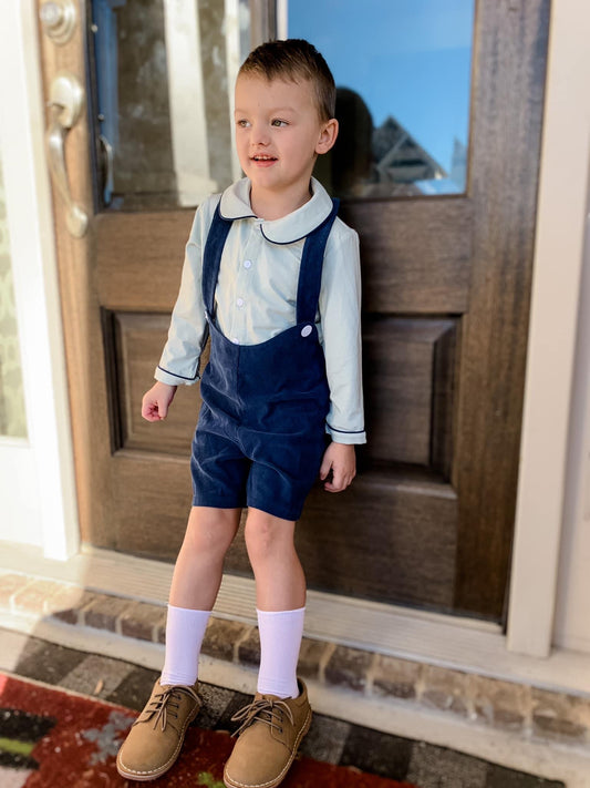 Boy’s Corduroy & Sage Suspender Set