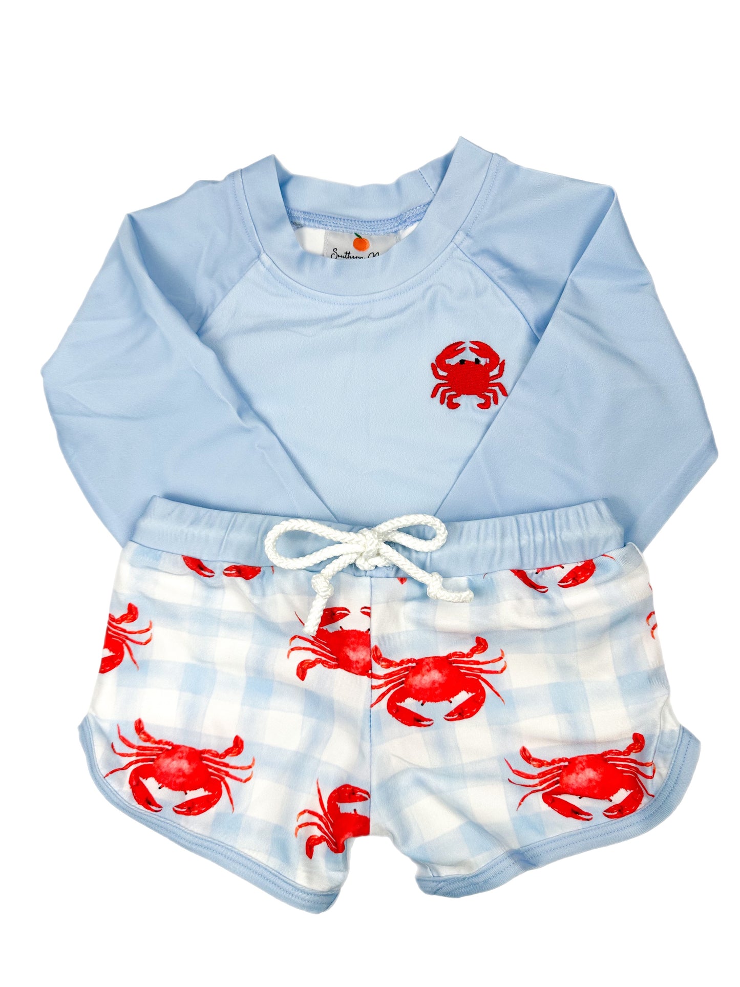 swim suit set for boys with crabs